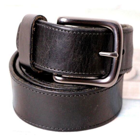 Levi's SADDLE BLACK GENUINE LEATHER 1 3/8"Wd CASUAL DRESS MEN'S BELT Sz 36 (P26 - Picture 2 of 10